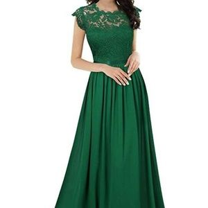 Capped Sleeve vintage style pleated formal dress